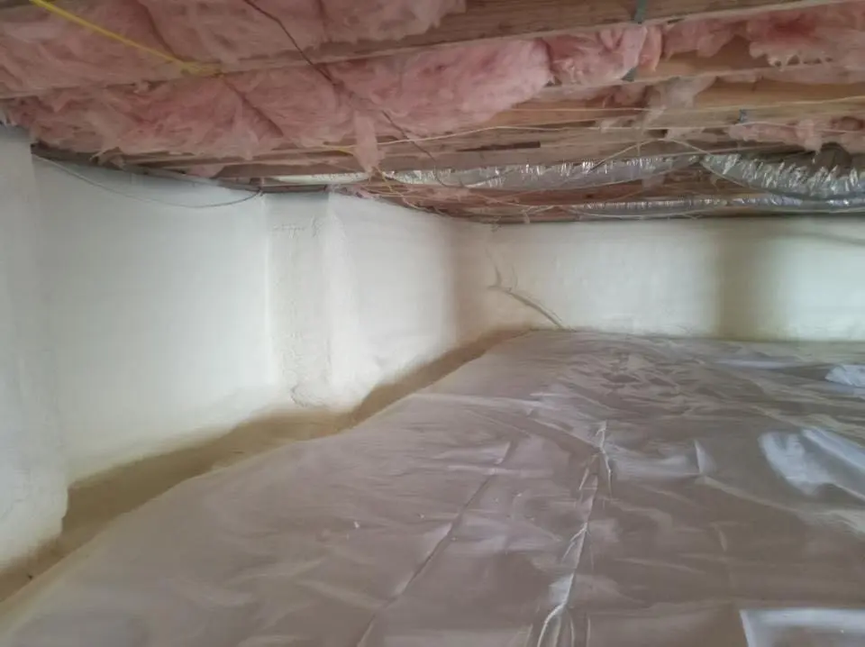 Crawl space encapsulation with closed-cell spray foam for Flat Roof Repair in Blackhawk